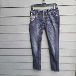 Miss Me JE563752R Dark Wash Embellished Jeans size 28